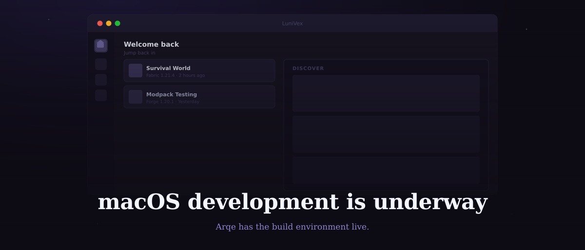 macOS development is underway